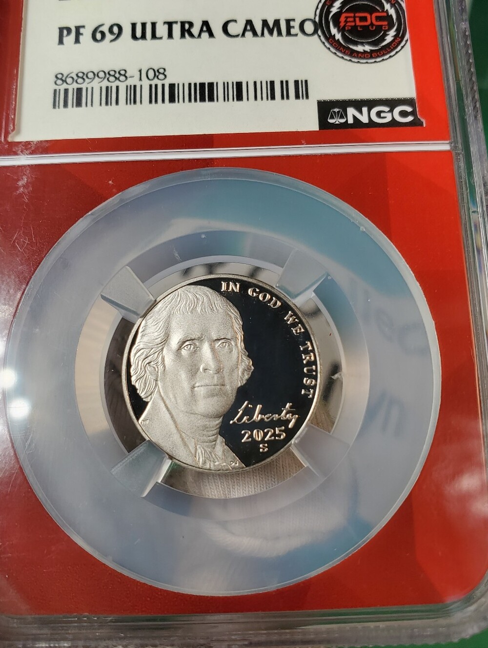 2025-S Jefferson Nickel NGC PF69 Ultra Cameo - Stunning EDC Red Core